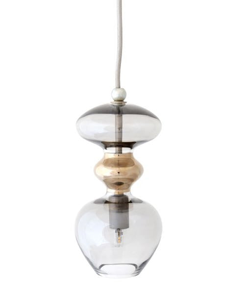 Futura pendant lamp, Smokey Grey / Silver, H24 cm