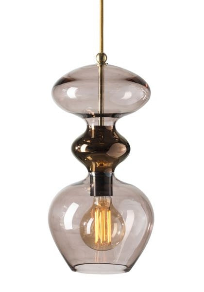 Futura pendant lamp, Obsidian / Gold, H37 cm