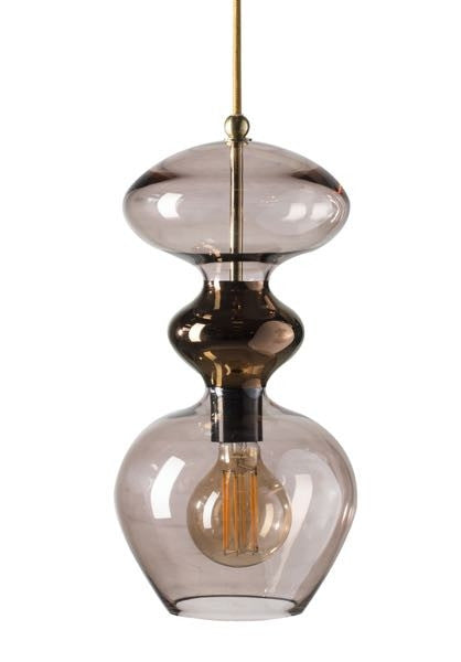 Futura pendant lamp, Obsidian / Gold, H37 cm