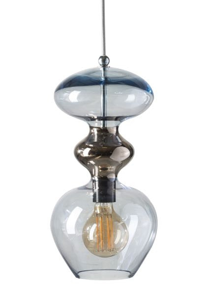 Futura pendant lamp, Topaz Blue / Platinum, H37 cm
