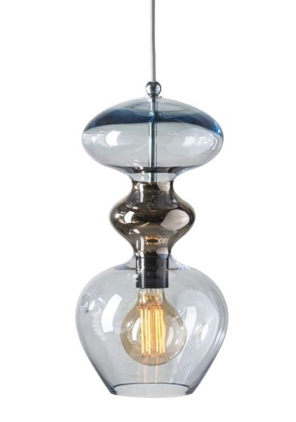 Futura pendant lamp, Topaz Blue / Platinum, H37 cm