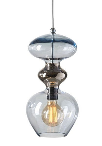 Pakabinamas šviestuvas Futura Topaz Blue / Platinum, H37 cm