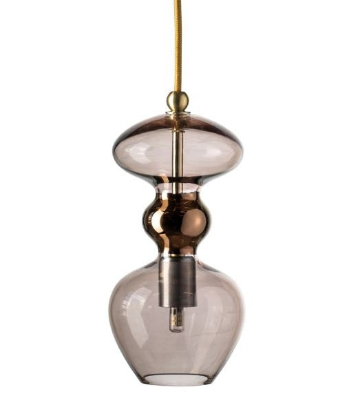 Futura pendant lamp, Obsidian / Gold, H24 cm