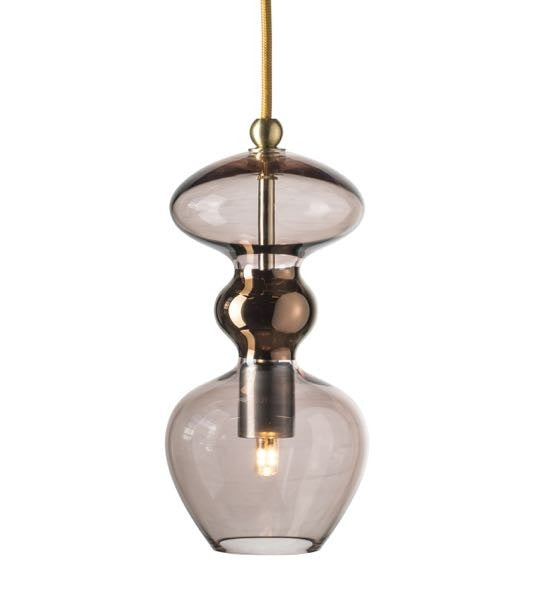 Futura pendant lamp, Obsidian / Gold, H24 cm