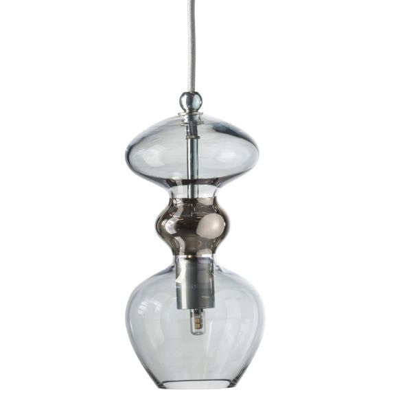 Futura pendant lamp, Topaz Blue / Platinum, H24 cm