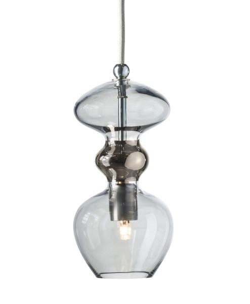 Futura pendant lamp, Topaz Blue / Platinum, H24 cm