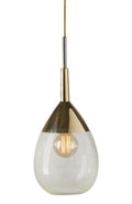 Lute M pendant lamp, Alabaster / Gold, H49 cm