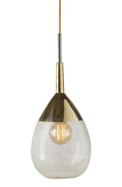 Lute M pendant lamp, Alabaster / Gold, H49 cm