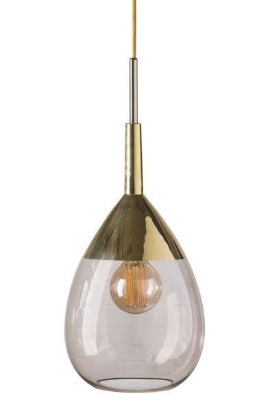 Lute M pendant lamp, Obsidian / Gold, H49 cm