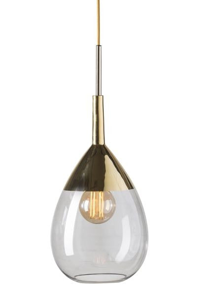 Lute M pendant lamp, Smokey Grey / Gold, H49 cm