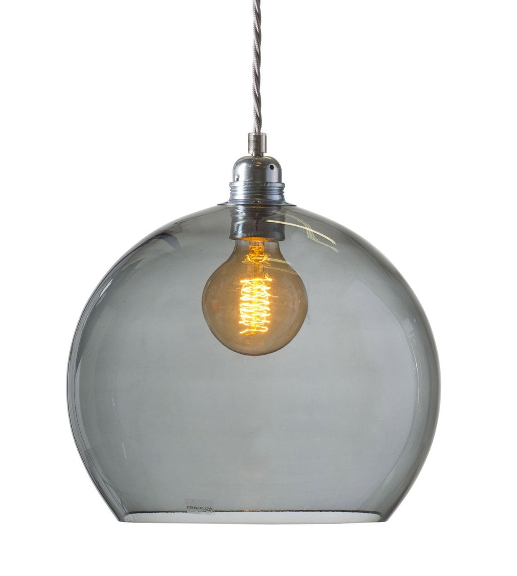 Rowan Smokey Grey Silver pendant lamp, Ø22 cm
