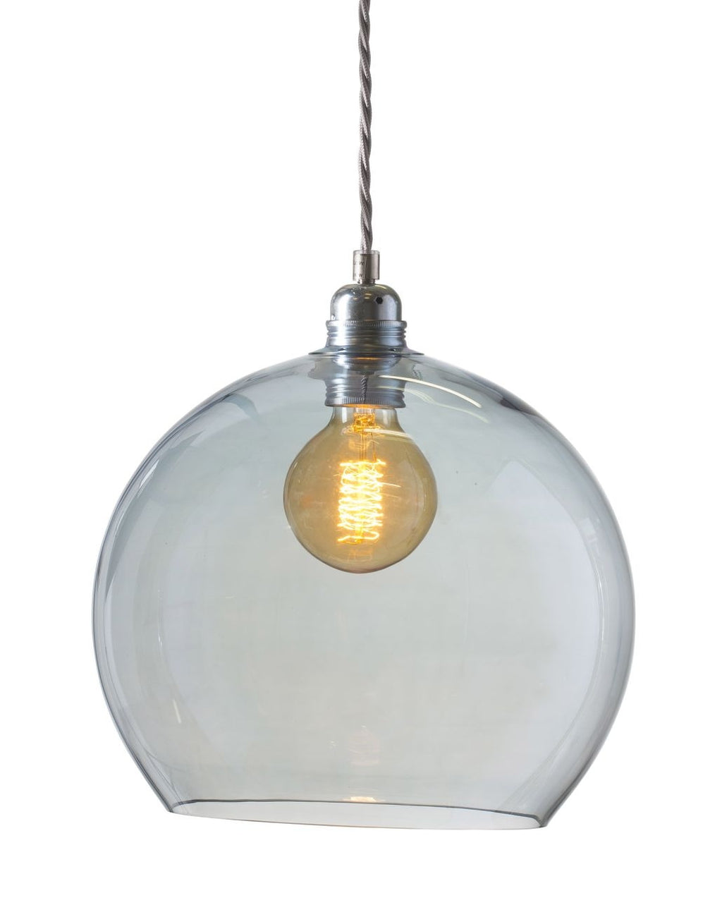 Rowan L Topaz Blue Silver pendant lamp, Ø28 cm