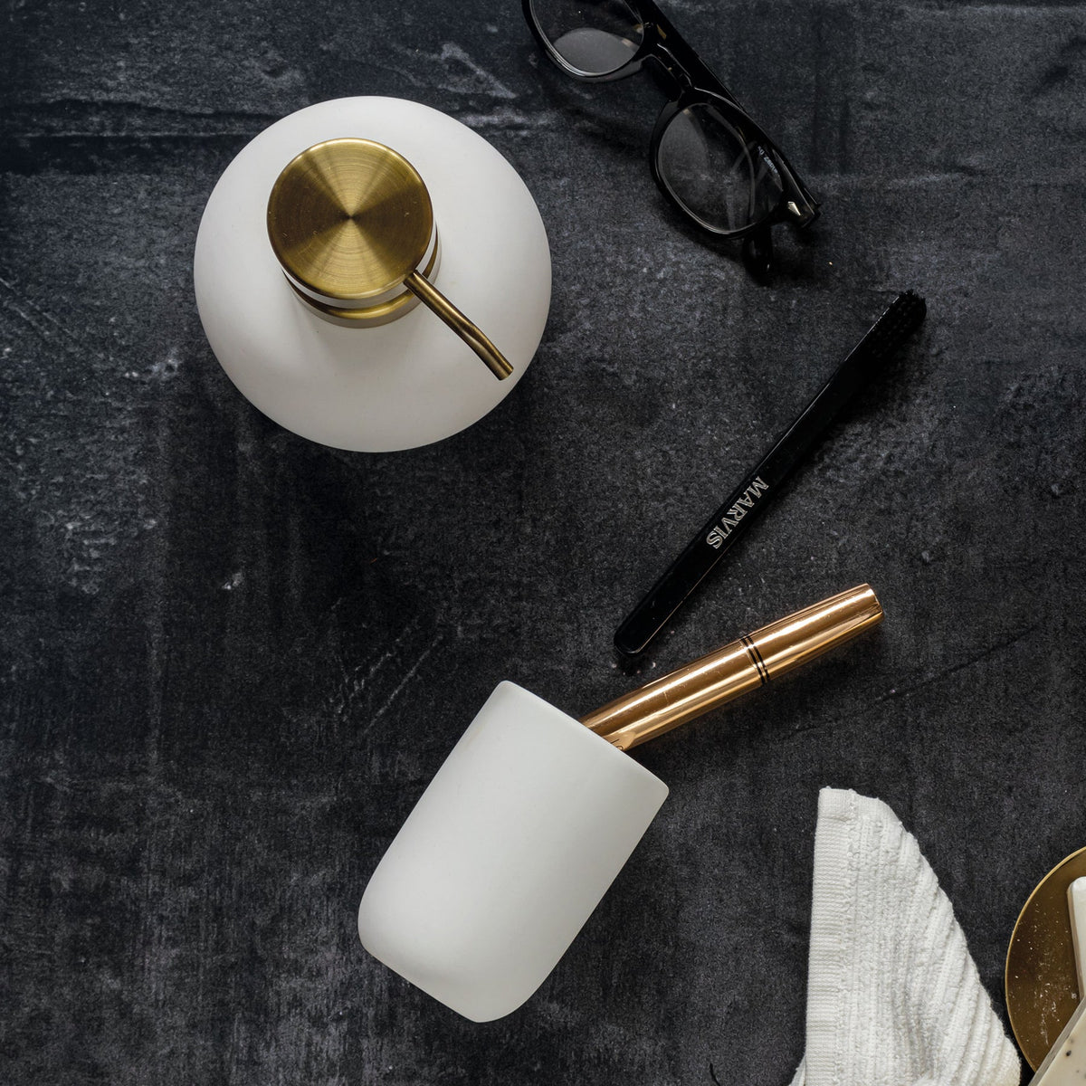 Lotus White soap dispenser