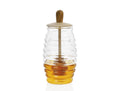 Honey jar with wooden dipper / lid