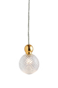 Uva M Crystal Mini Check / Gold pendant lamp, Ø7 cm