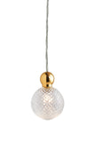 Pakabinamas šviestuvas Uva M Crystal Mini Check / Gold, Ø7 cm