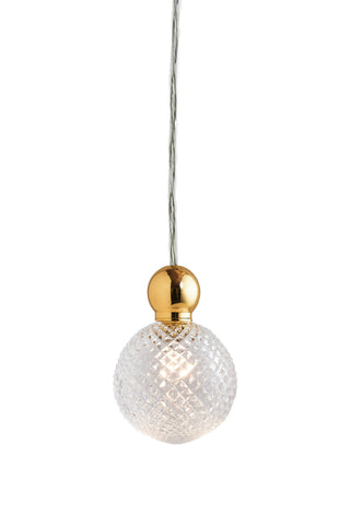 Pakabinamas šviestuvas Uva M Crystal Mini Check / Gold, Ø7 cm