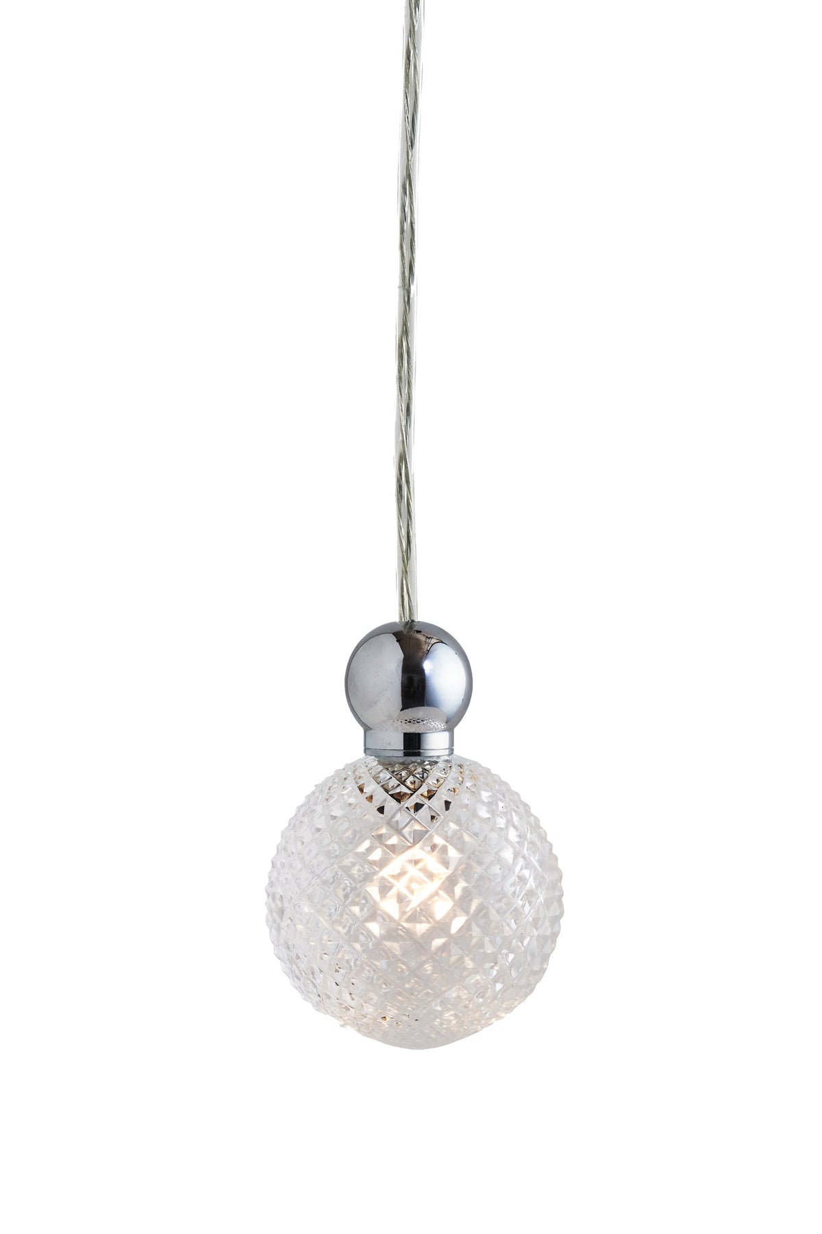 Uva M Crystal Mini Check / Silver pendant lamp, Ø7 cm