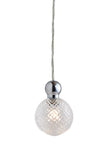 Pakabinamas šviestuvas Uva M Crystal Mini Check / Silver, Ø7 cm