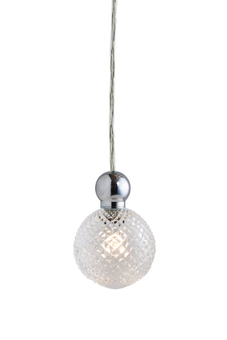 Pakabinamas šviestuvas Uva M Crystal Mini Check / Silver, Ø7 cm