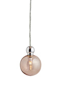 Uva M Obsidian / Silver pendant lamp, Ø7 cm