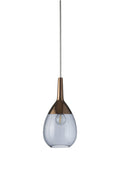 Lute S pendant lamp, Deep Blue / Copper, H27 cm