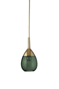 Lute S Ivy Green / Gold pendant lamp, H27 cm