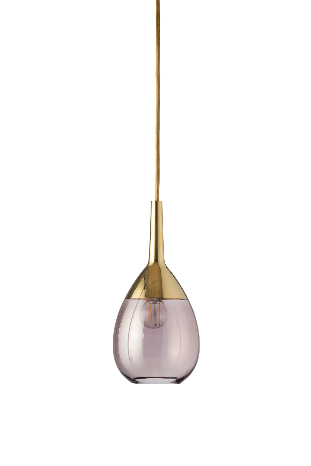 Lute S Obsidian / Gold pendant lamp, H27 cm