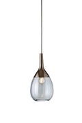 Lute S Topaz Blue / Platinum pendant lamp, H27 cm