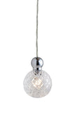 Pakabinamas šviestuvas Uva M Crystal Small Check / Silver, Ø7 cm