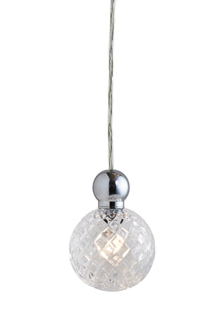 Pakabinamas šviestuvas Uva M Crystal Small Check / Silver, Ø7 cm