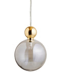 Uva L Smokey Grey / Gold pendant lamp, Ø10 cm
