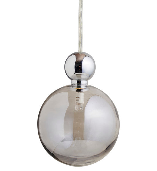 Uva L Smokey Grey / Silver pendant lamp, Ø10 cm