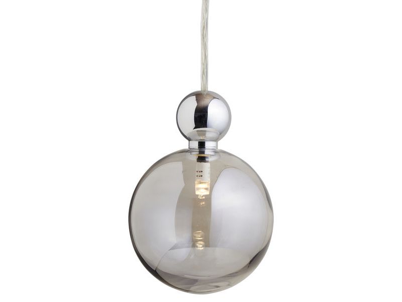 Uva L Smokey Grey / Silver pendant lamp, Ø10 cm