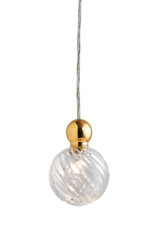 Pakabinamas šviestuvas Uva M Crystal Swirl / Gold, Ø7 cm