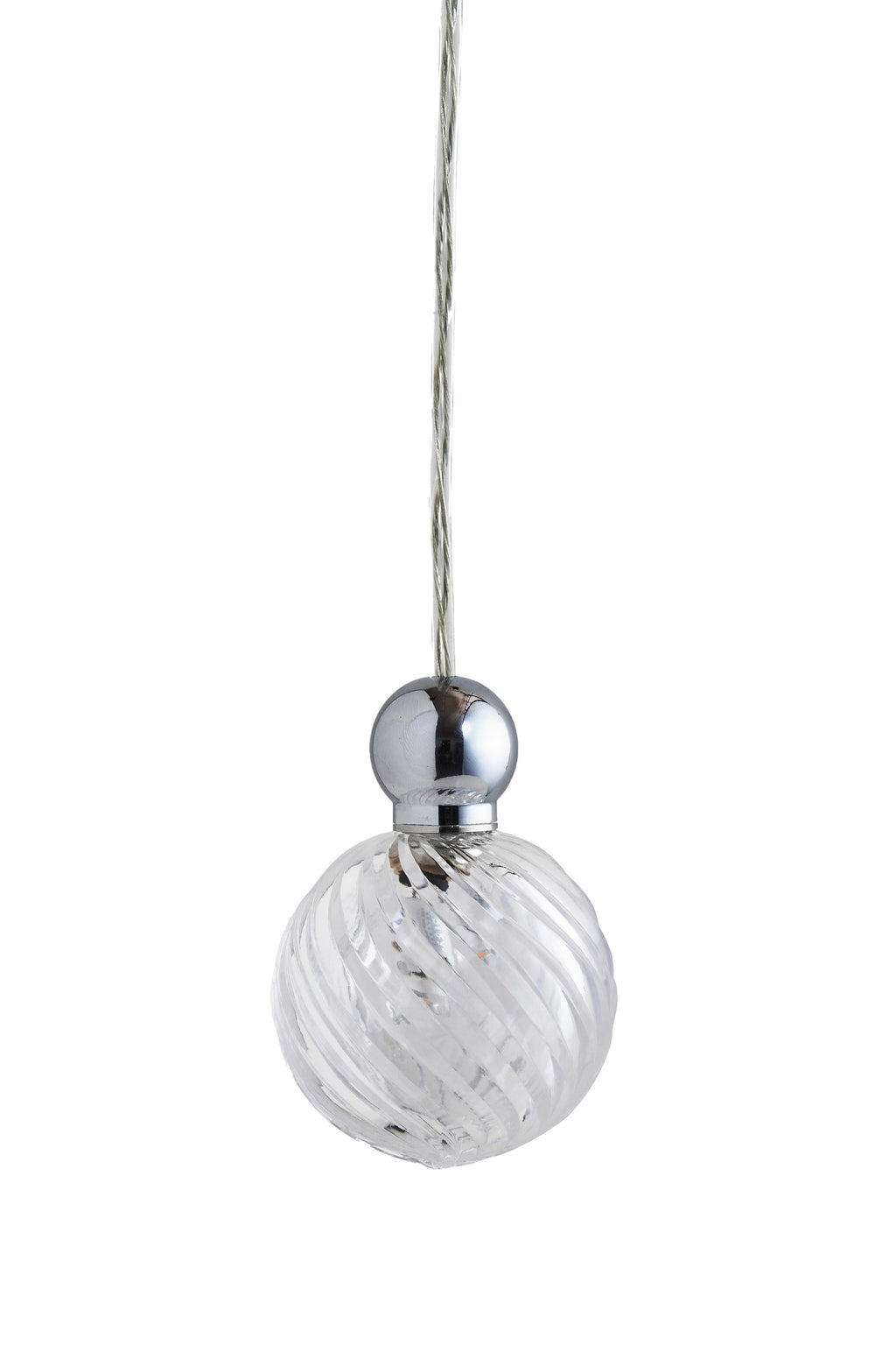 Uva M Crystal Swirl / Silver pendant lamp, Ø7 cm