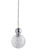 Uva M Crystal Swirl / Silver pendant lamp, Ø7 cm