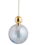Uva L Topaz Blue / Gold pendant lamp, Ø10 cm