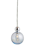 Uva M Topaz Blue / Silver pendant lamp, Ø7 cm