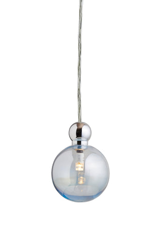 Pakabinamas šviestuvas Uva M Topaz Blue / Silver, Ø7 cm