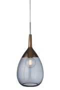 Lute XL Deep Blue / Copper pendant lamp, H70 cm