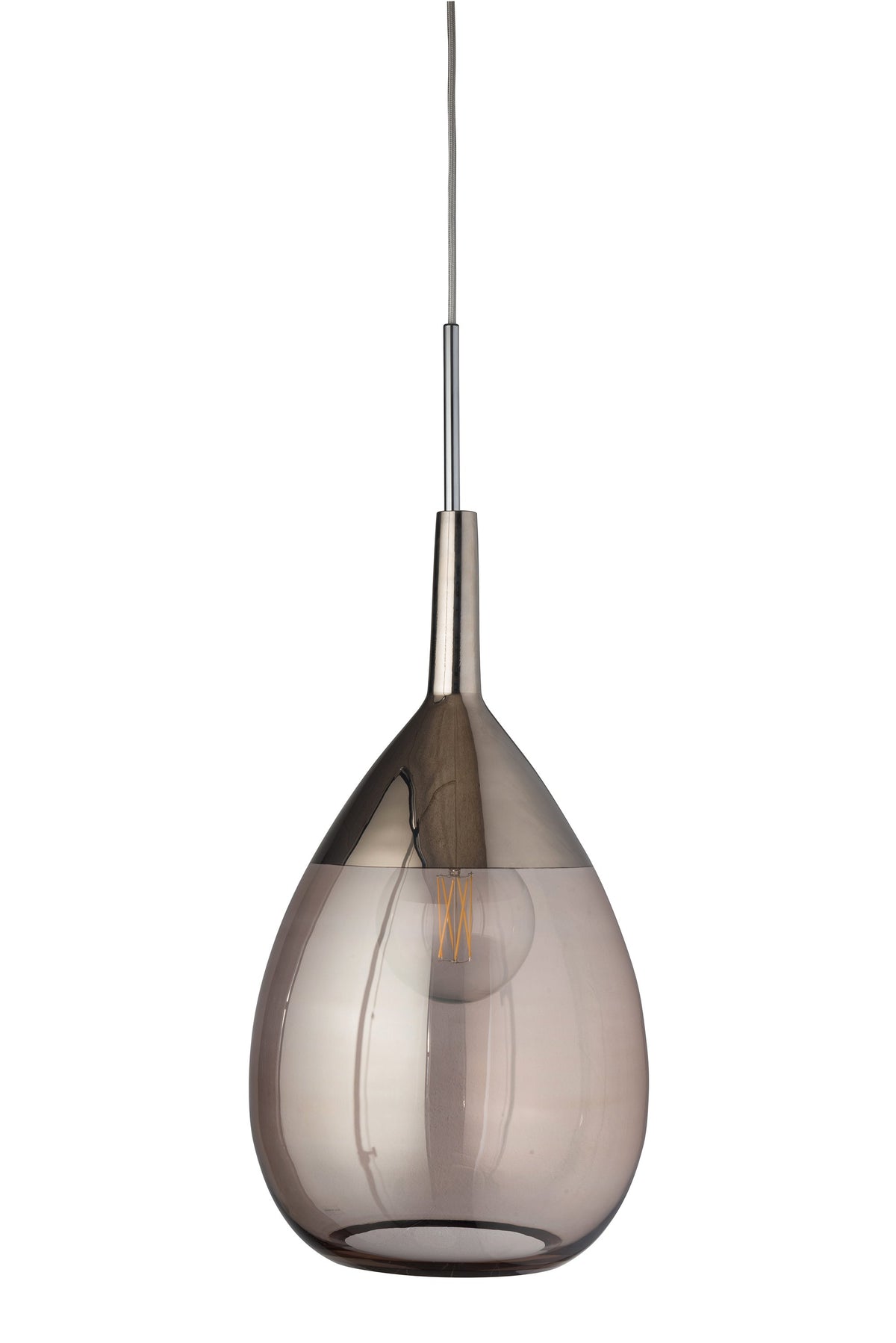 Lute XL Obsidian / Platinum pendant lamp, H70 cm