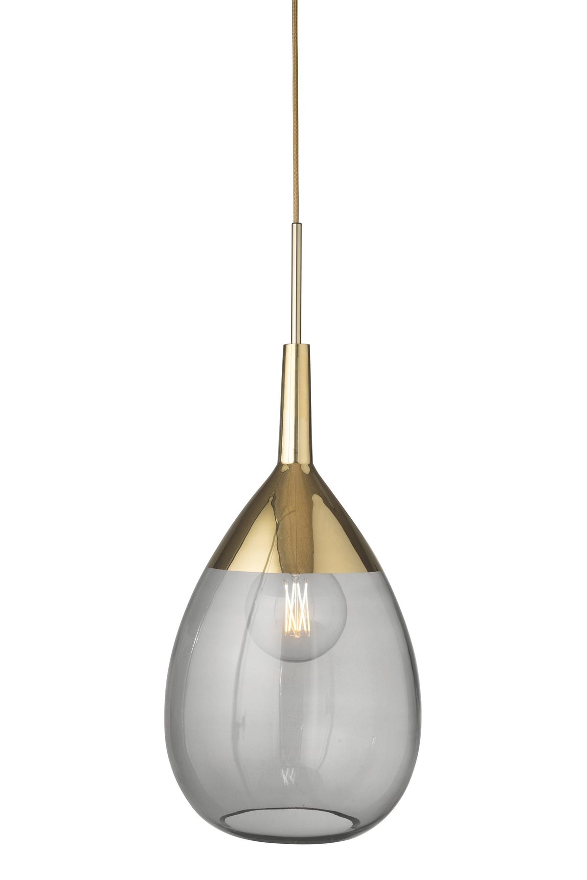 Pakabinamas šviestuvas Lute XL Smokey Grey / Gold, H70 cm