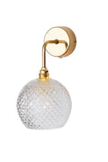 Rowan Crystal S wall lamp, Small Check Gold, ø15.5 cm