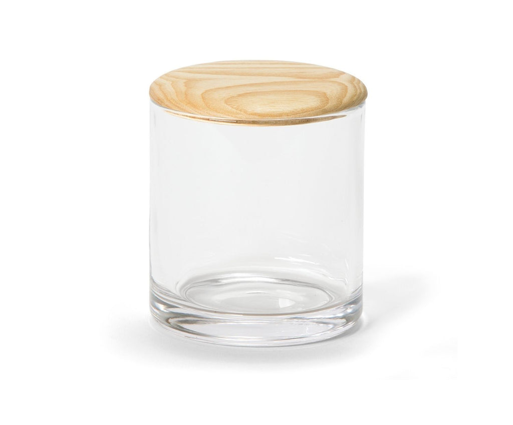Glass and Wood soap dish