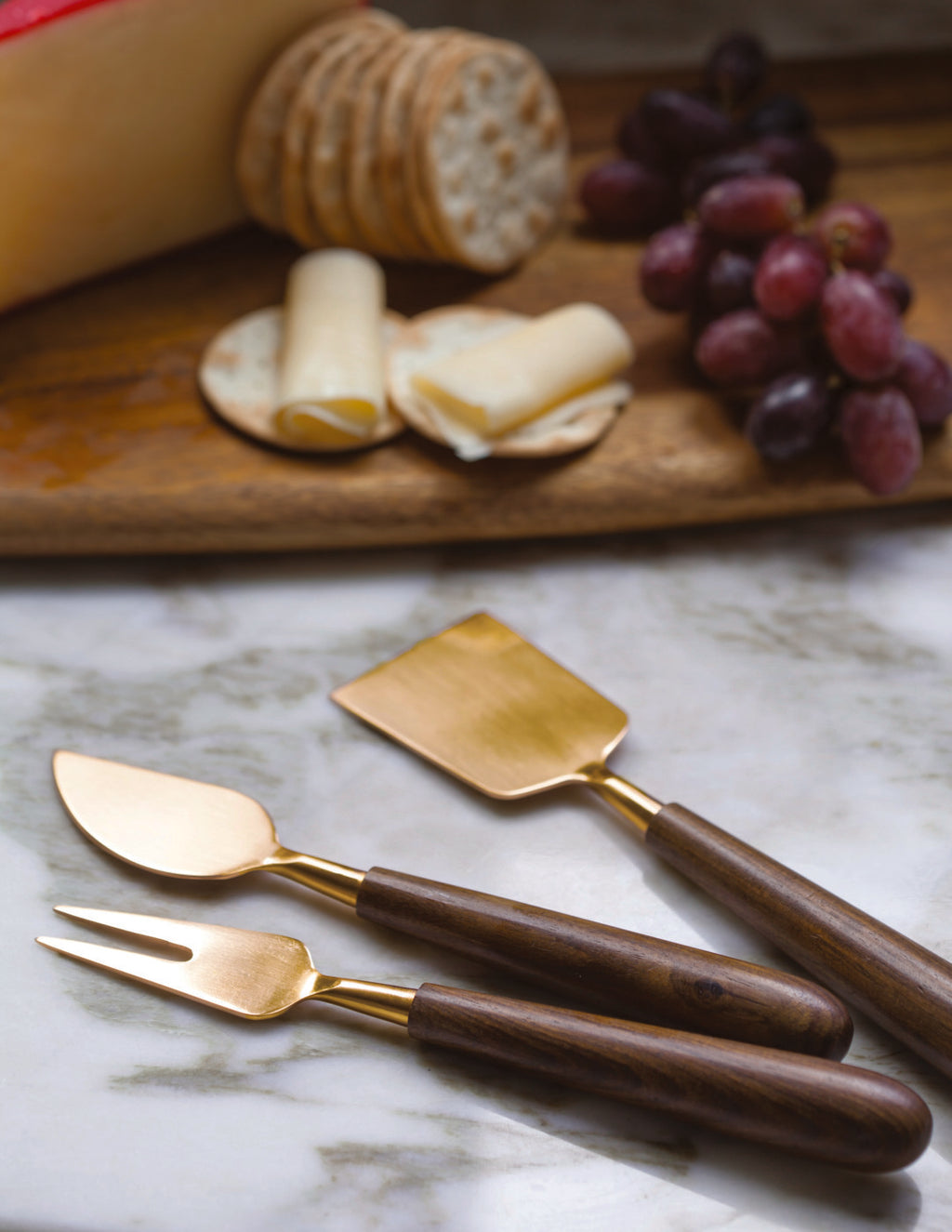 Brass cheese utensil set, 3 pcs