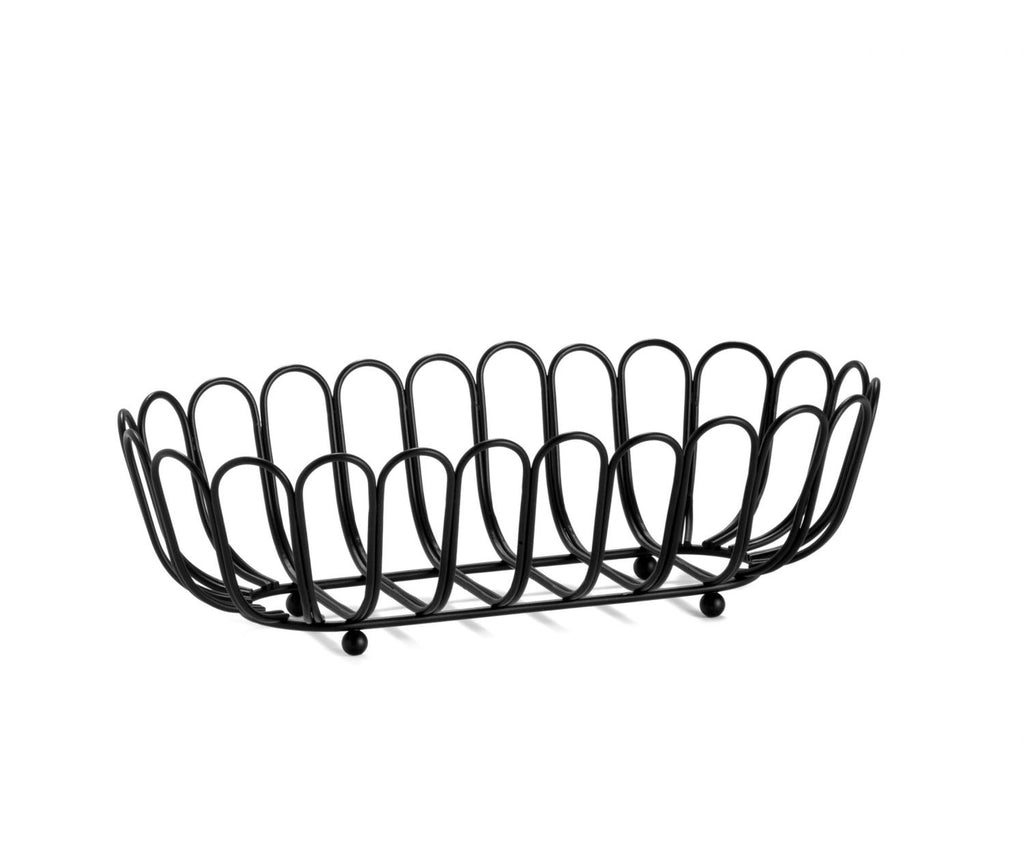 BLACK METAL OVAL fruit/vegetable bowl