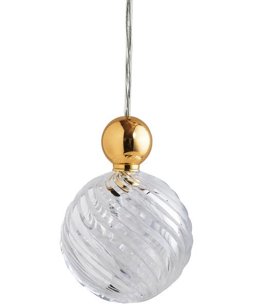Uva L Crystal Swirl / Gold pendant lamp, Ø10 cm
