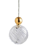 Uva L Crystal Swirl / Gold pendant lamp, Ø10 cm