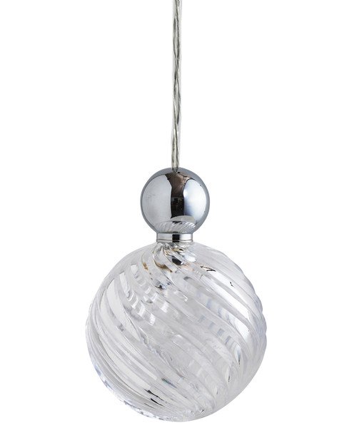 Uva L Crystal Swirl / Silver pendant lamp, Ø10 cm